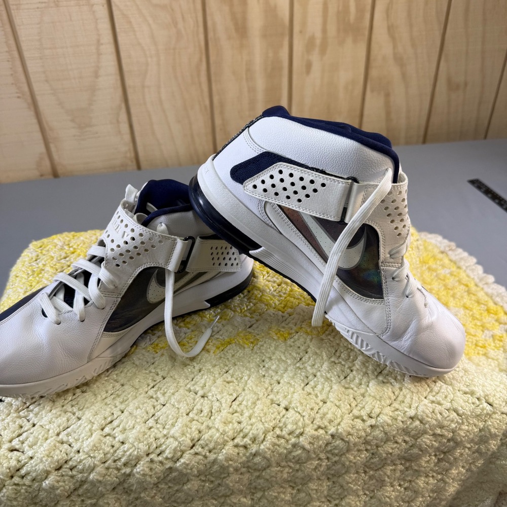 Nike Air Max Soldier V LeBron James White Navy Iridescent 454141-104 Mens‎ 11.5